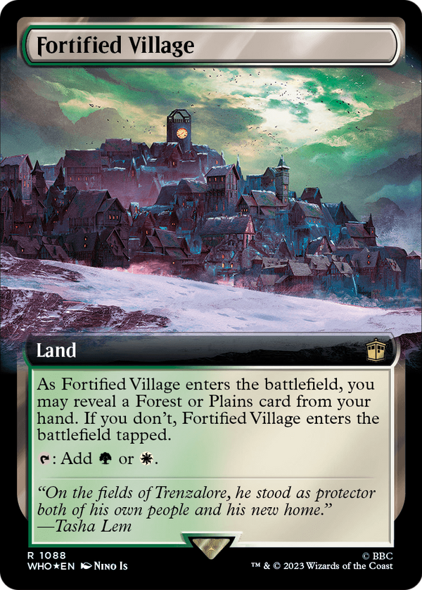 Fortified Village (Extended Art) (Surge Foil) (WHO-1088) - Doctor Who: (Extended Art) Foil