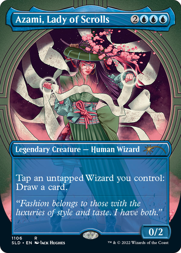 Azami, Lady of Scrolls (Borderless) (SLD-1106) - Secret Lair Drop (Borderless) Foil