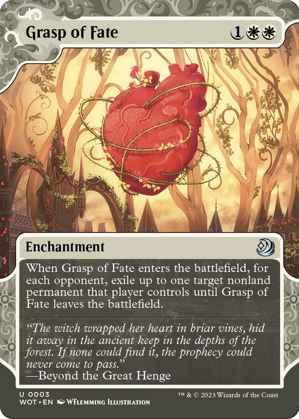 Grasp of Fate (WOT-003) - Wilds of Eldraine: Enchanting Tales: (Showcase) (Borderless) Foil