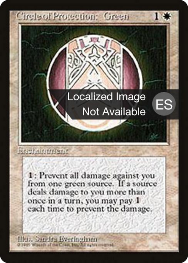 Circle of Protection: Green (4BB-) - Fourth Edition Foreign Black Border