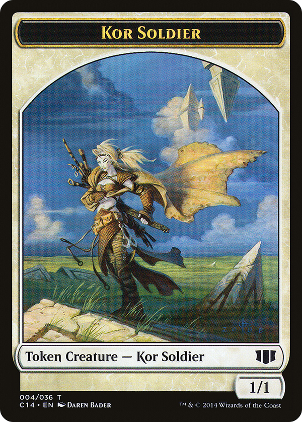 Kor Soldier // Pegasus Double-sided Token (C14-004) - Commander 2014 Tokens