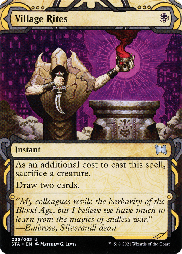 Village Rites (STA-035) - Strixhaven Mystical Archive: (Showcase) (Borderless) Foil