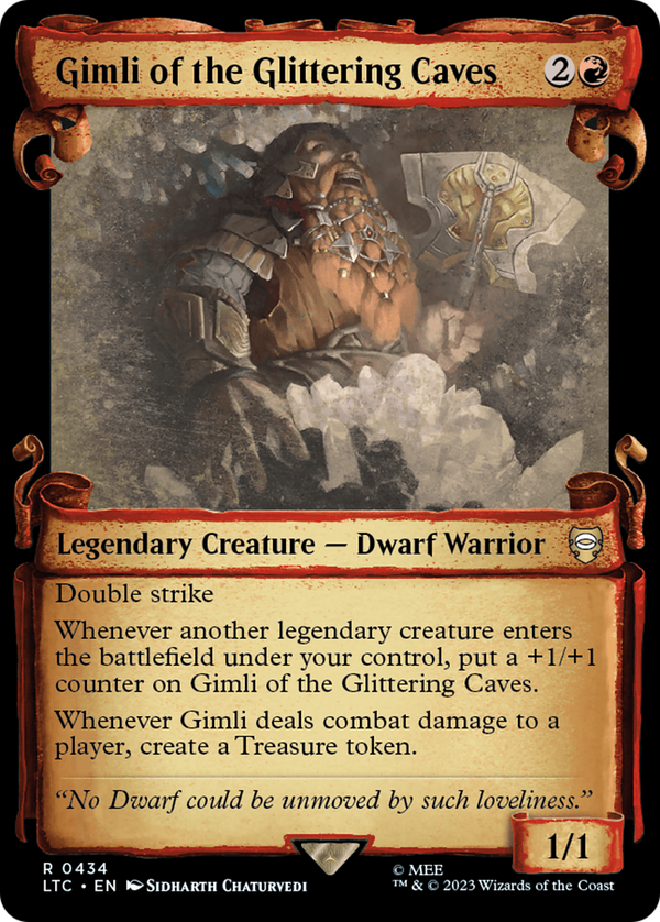 Gimli of the Glittering Caves (Showcase Scrolls) (LTC-434) - Tales of Middle-earth Commander: (Showcase)