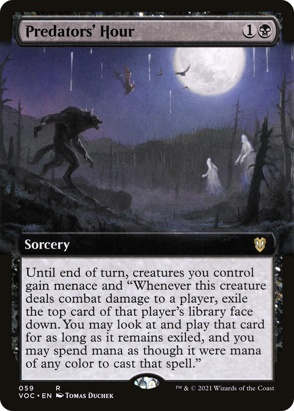 Predators' Hour (Extended Art) (VOC-059) - Crimson Vow Commander: (Extended Art)