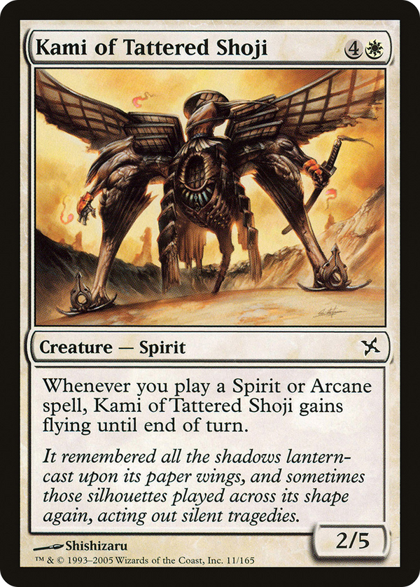 Kami of Tattered Shoji (BOK-011) - Betrayers of Kamigawa Foil