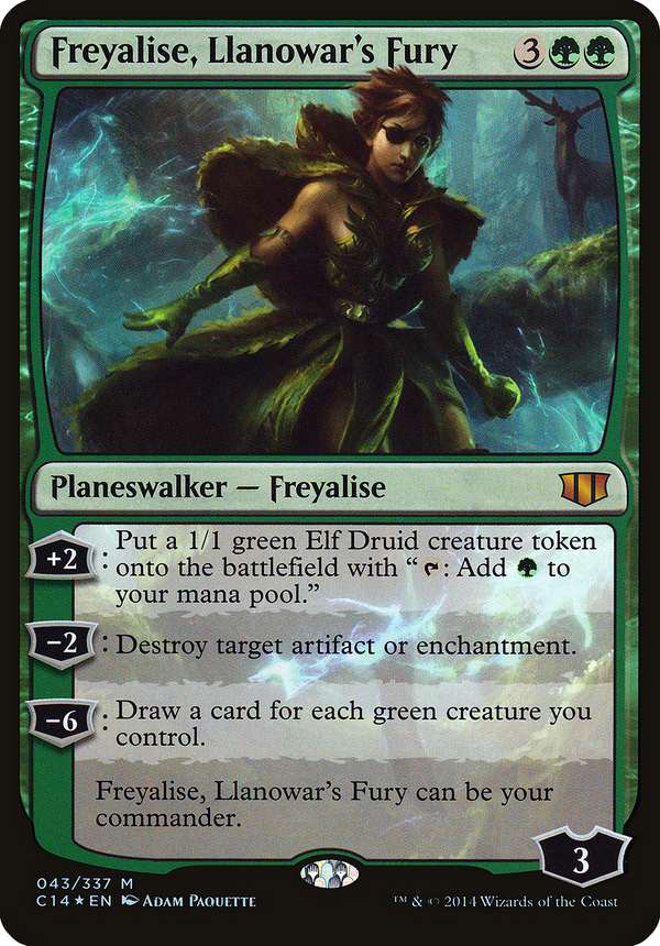 Freyalise, Llanowar's Fury (Commander 2014) (OVER-043) - Commander 2014 Oversized Foil