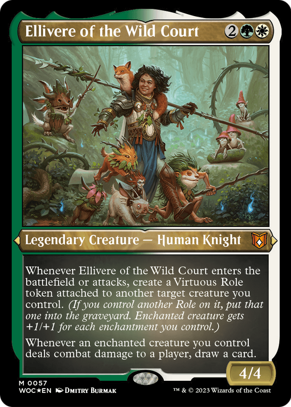 Ellivere of the Wild Court (Display Commander) - Thick Stock (WOC-057) - Wilds of Eldraine Commander Foil