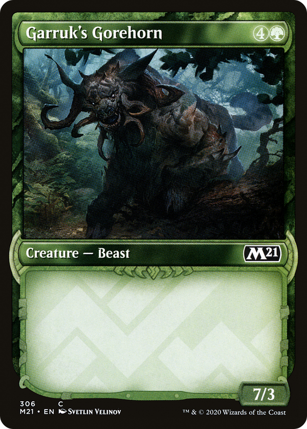 Garruk's Gorehorn (Showcase) (M21-306) - Core Set 2021: (Showcase) Foil