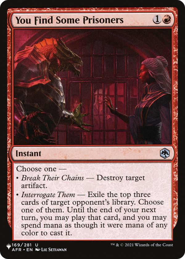 You Find Some Prisoners (LIST-AFR-169) - The List