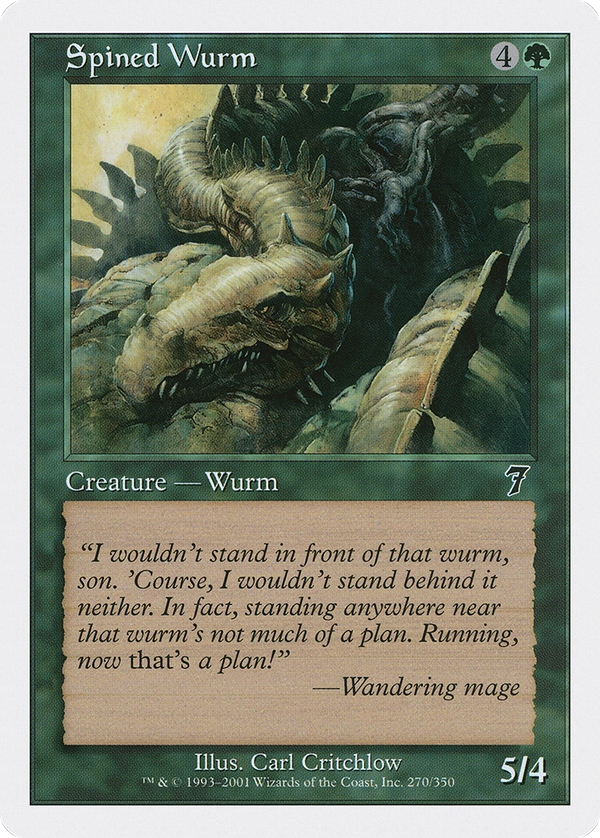 Spined Wurm (7ED-270) - 7th Edition Foil