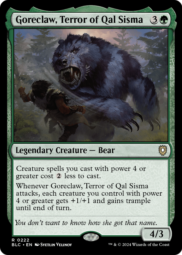 Goreclaw, Terror of Qal Sisma (BLC-222) - Bloomburrow Commander