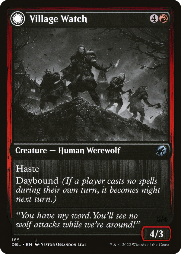 Village Watch (DBL-165) - Innistrad: Double Feature: (Double Faced Transform) Foil