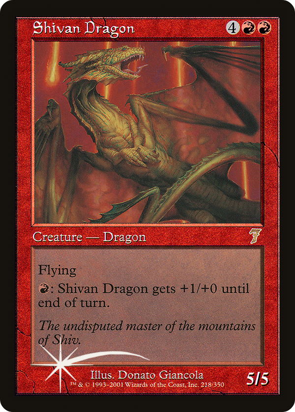 Shivan Dragon (7ED-218★) - 7th Edition Foil