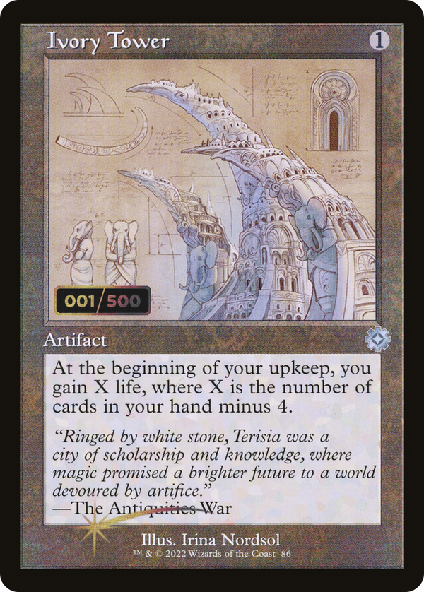 Ivory Tower (Schematic) (Serial Numbered) (BRR-086) - The Brothers' War Retro Artifacts Foil