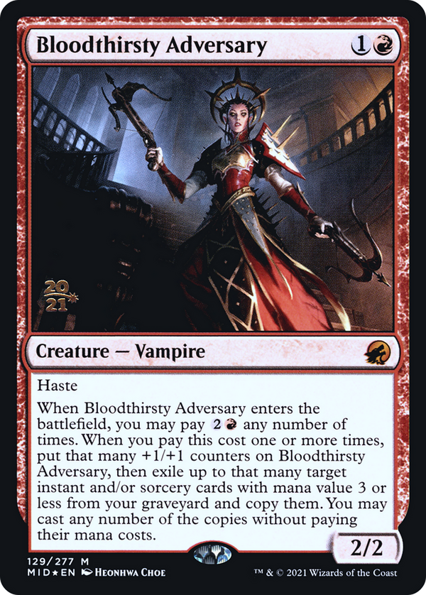 Bloodthirsty Adversary (PRE-129S) - Innistrad: Midnight Hunt Promos Foil