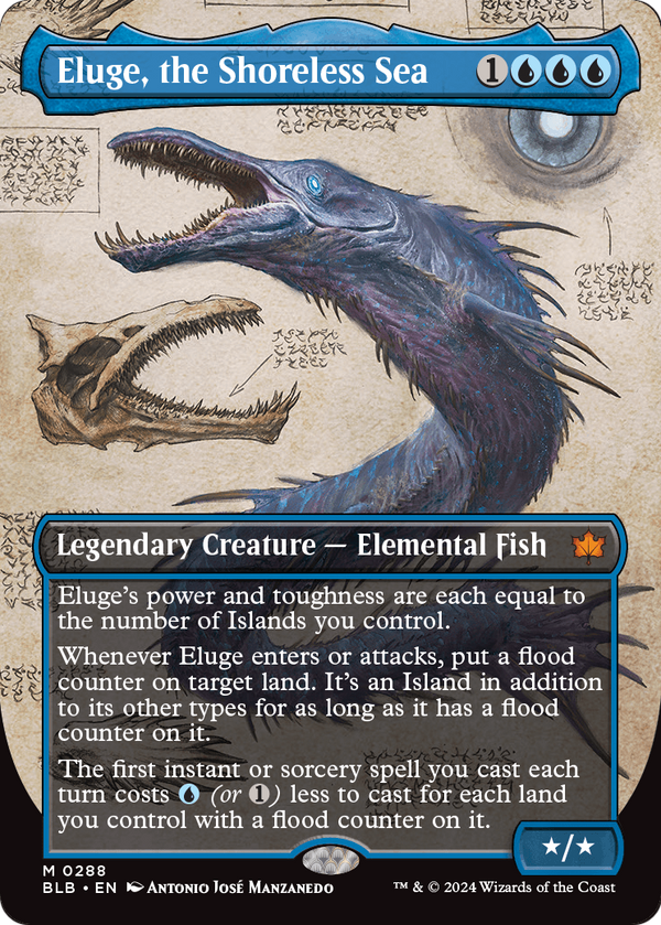 Eluge, the Shoreless Sea (Borderless) (BLB-288) - Bloomburrow: (Showcase) Foil
