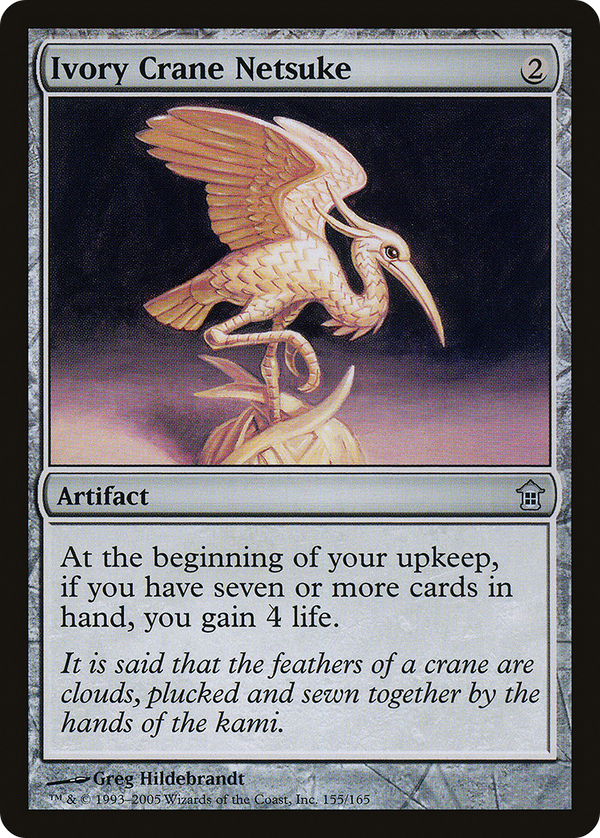 Ivory Crane Netsuke (SOK-155) - Saviors of Kamigawa Foil
