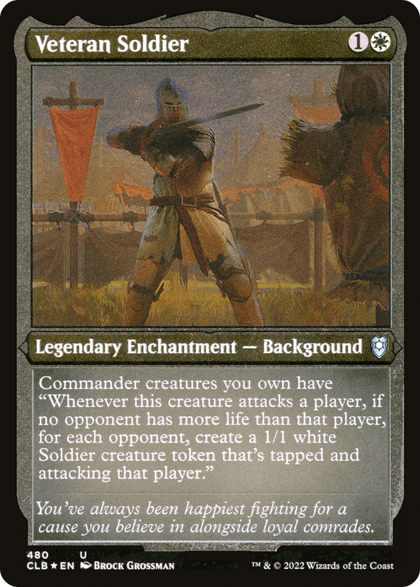 Veteran Soldier (Foil Etched) (CLB-480) - Commander Legends: Battle for Baldur's Gate Foil