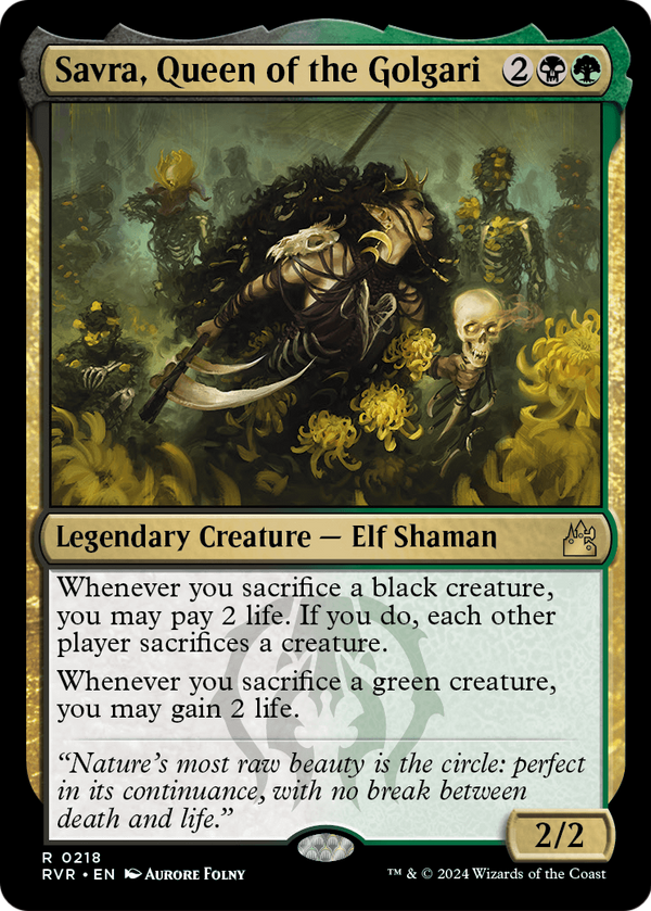 Savra, Queen of the Golgari (RVR-218) - Ravnica Remastered