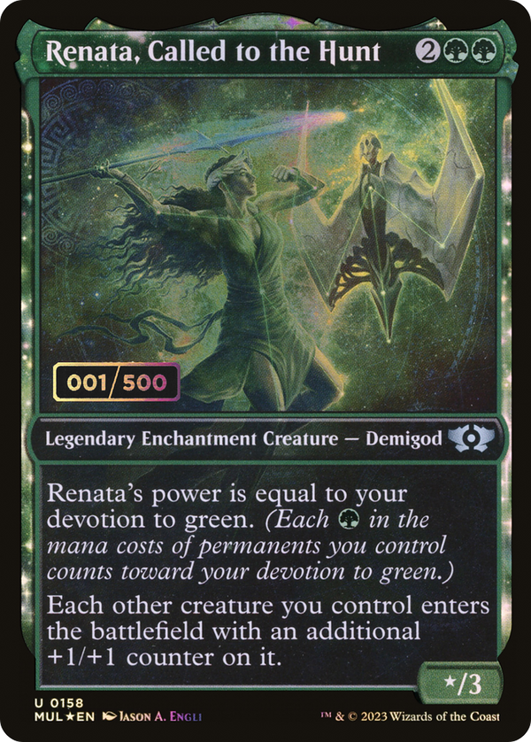 Renata, Called to the Hunt (Serial Numbered) (MUL-158) - Multiverse Legends: (Showcase, enchantment) Foil