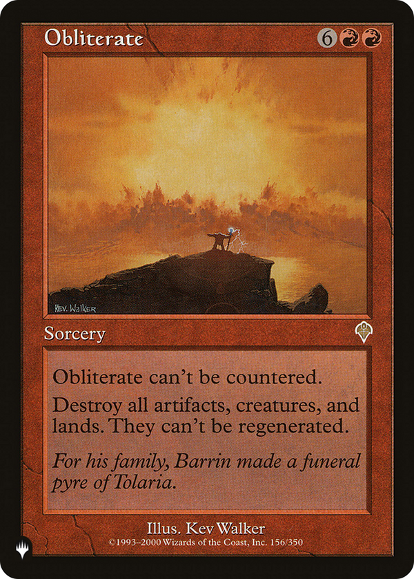 Obliterate (LIST-INV-156) - The List