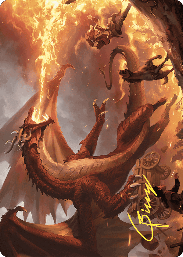 Realm-Scorcher Hellkite // Realm-Scorcher Hellkite (AWOE-019) - Wilds of Eldraine Art Series (Borderless) Foil