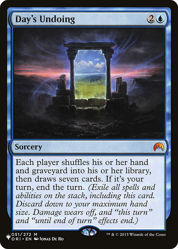 Day's Undoing (LIST-ORI-51) - The List