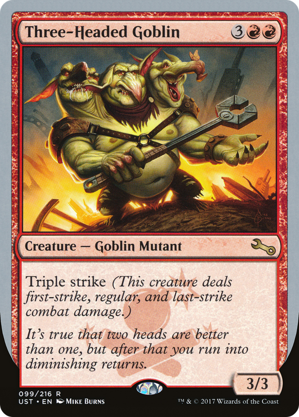 Three-Headed Goblin (UST-099) - Unstable Foil