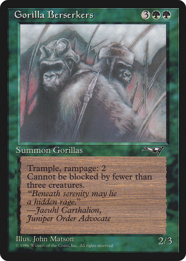 Gorilla Berserkers (Closed Mouth) (ALL-076) - Alliances