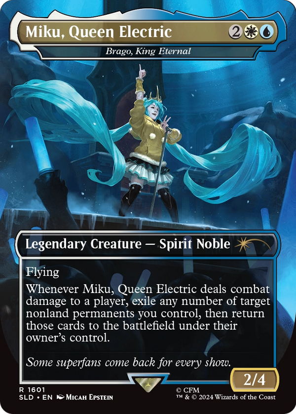 Brago, King Eternal (SLD-1601) - Secret Lair Drop / Miku, Queen Electric (Borderless)