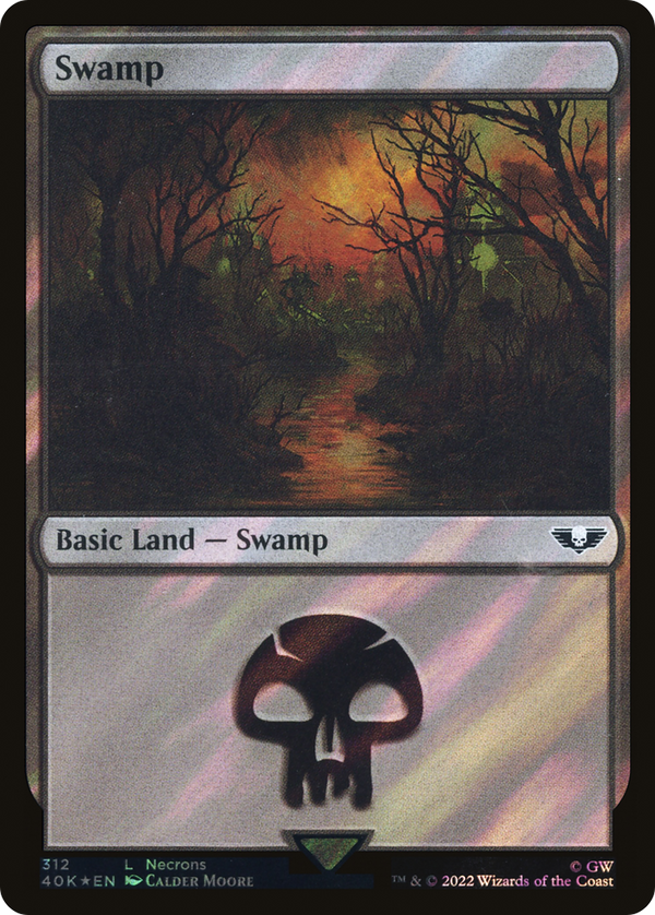 Swamp (312) (Surge Foil) (40K-312) - Warhammer 40,000 Commander Foil