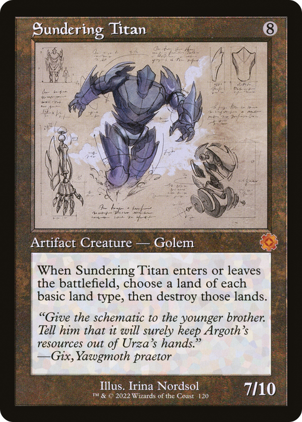 Sundering Titan (Schematic) (BRR-120) - The Brothers' War Retro Artifacts Foil