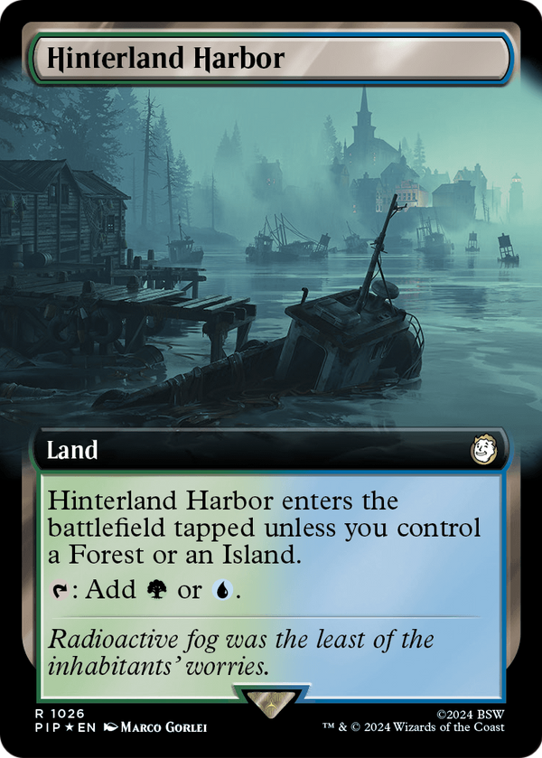 Hinterland Harbor (Extended Art) (Surge Foil) (PIP-1026) - Fallout: (Extended Art) Foil