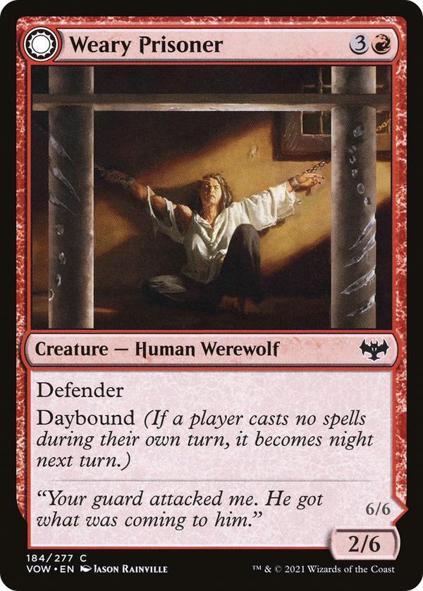 Weary Prisoner (VOW-184) - Innistrad: Crimson Vow: (Double Faced Transform) Foil