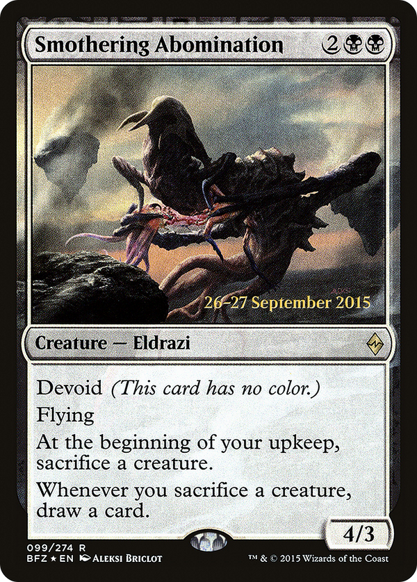 Smothering Abomination (PRE-99S) - Battle for Zendikar Promos: (devoid) Foil
