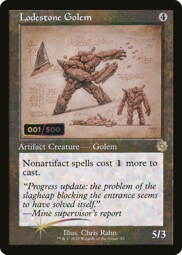 Lodestone Golem (Schematic) (Serial Numbered) (BRR-092) - The Brothers' War Retro Artifacts Foil