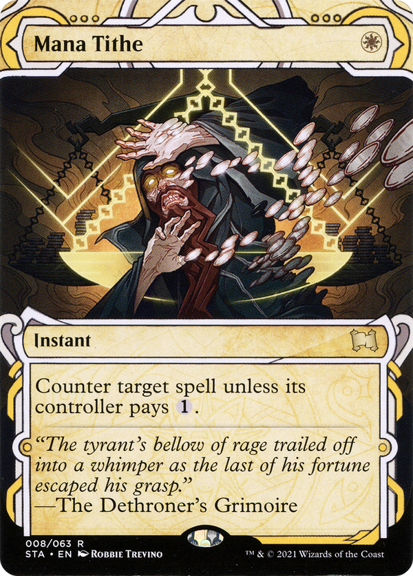 Mana Tithe (STA-008) - Strixhaven Mystical Archive: (Showcase) (Borderless) Foil