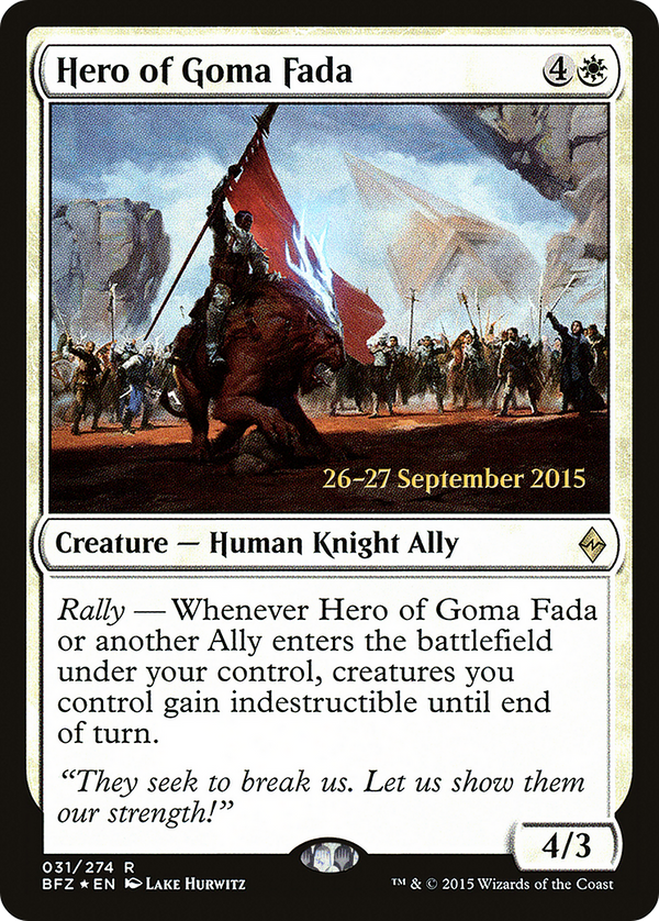 Hero of Goma Fada (PRE-31S) - Battle for Zendikar Promos Foil