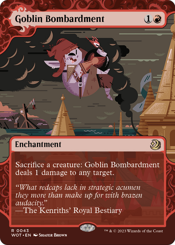 Goblin Bombardment (WOT-043) - Wilds of Eldraine: Enchanting Tales: (Showcase) (Borderless) Foil