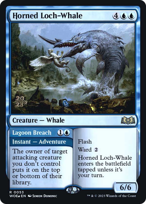 Horned Loch-Whale (PRE-053) - Wilds of Eldraine Promos Foil