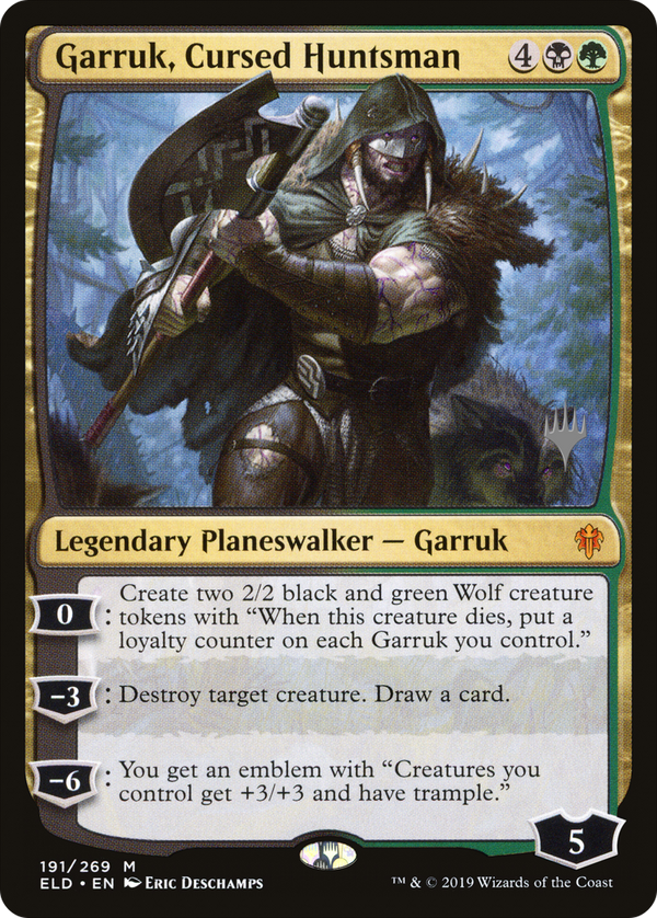 Garruk, Cursed Huntsman (PPELD-191) - Throne of Eldraine Promos Foil
