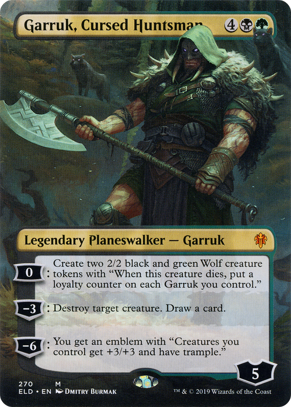 Garruk, Cursed Huntsman (Borderless) (ELD-270) - Throne of Eldraine