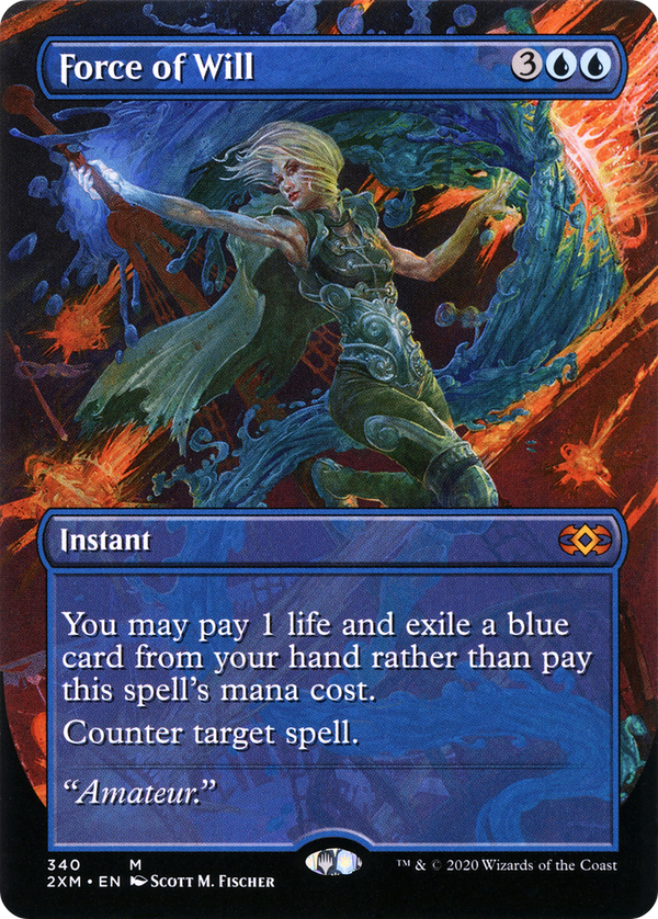 Force of Will (Borderless) (2XM-340) - Double Masters Foil