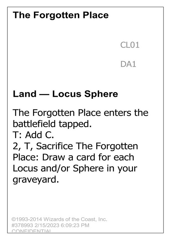 The Forgotten Place (UNK-) - Unknown Event