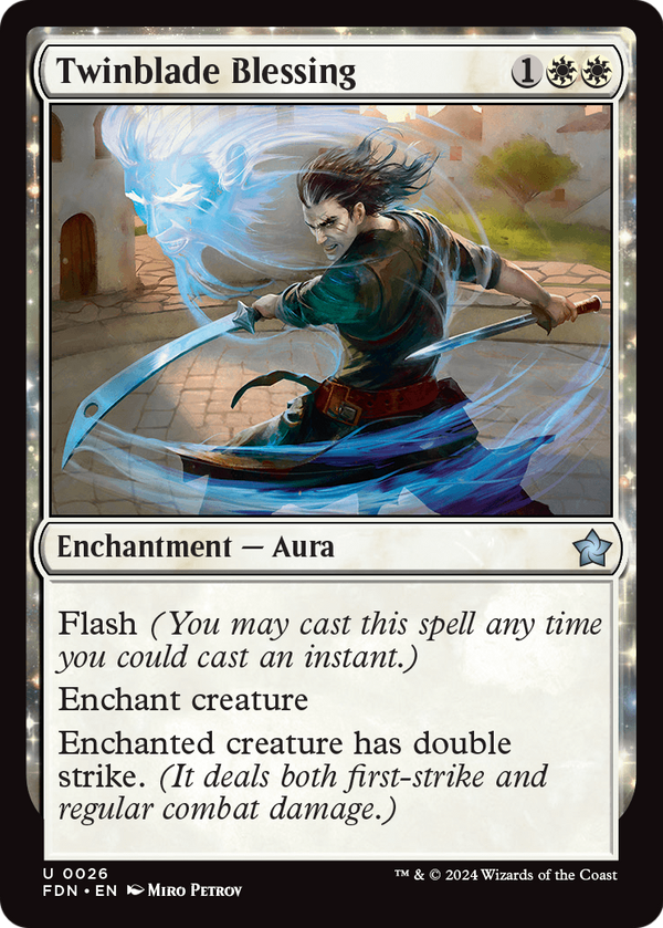 Twinblade Blessing (FDN-026) - Foundations: (enchantment)