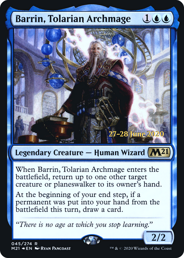 Barrin, Tolarian Archmage (PRE-45S) - Core Set 2021 Promos Foil
