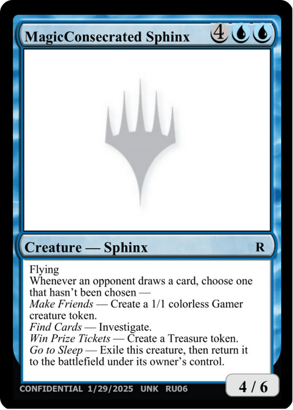 MagicConsecrated Sphinx (UNK-) - Un-Known Event Playtest Cards