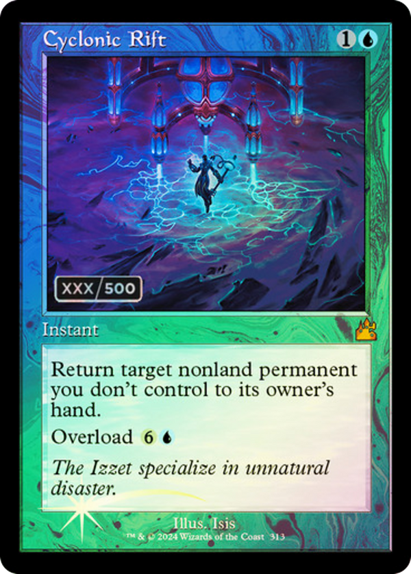 Cyclonic Rift (Retro Frame) (Serial Numbered) (RVR-313) - Ravnica Remastered Foil