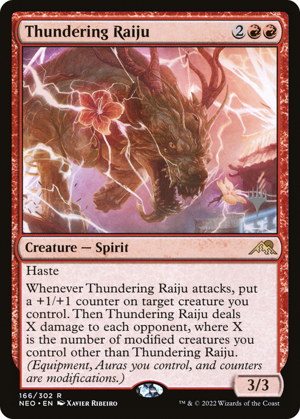 Thundering Raiju (PPNEO-166) - Kamigawa: Neon Dynasty Promos Foil