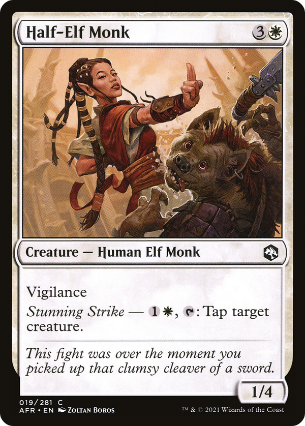 Half-Elf Monk (AFR-019) - Adventures in the Forgotten Realms